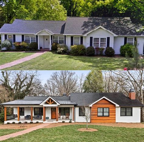 metal roof over brick ranch house|ranch house exterior designs.